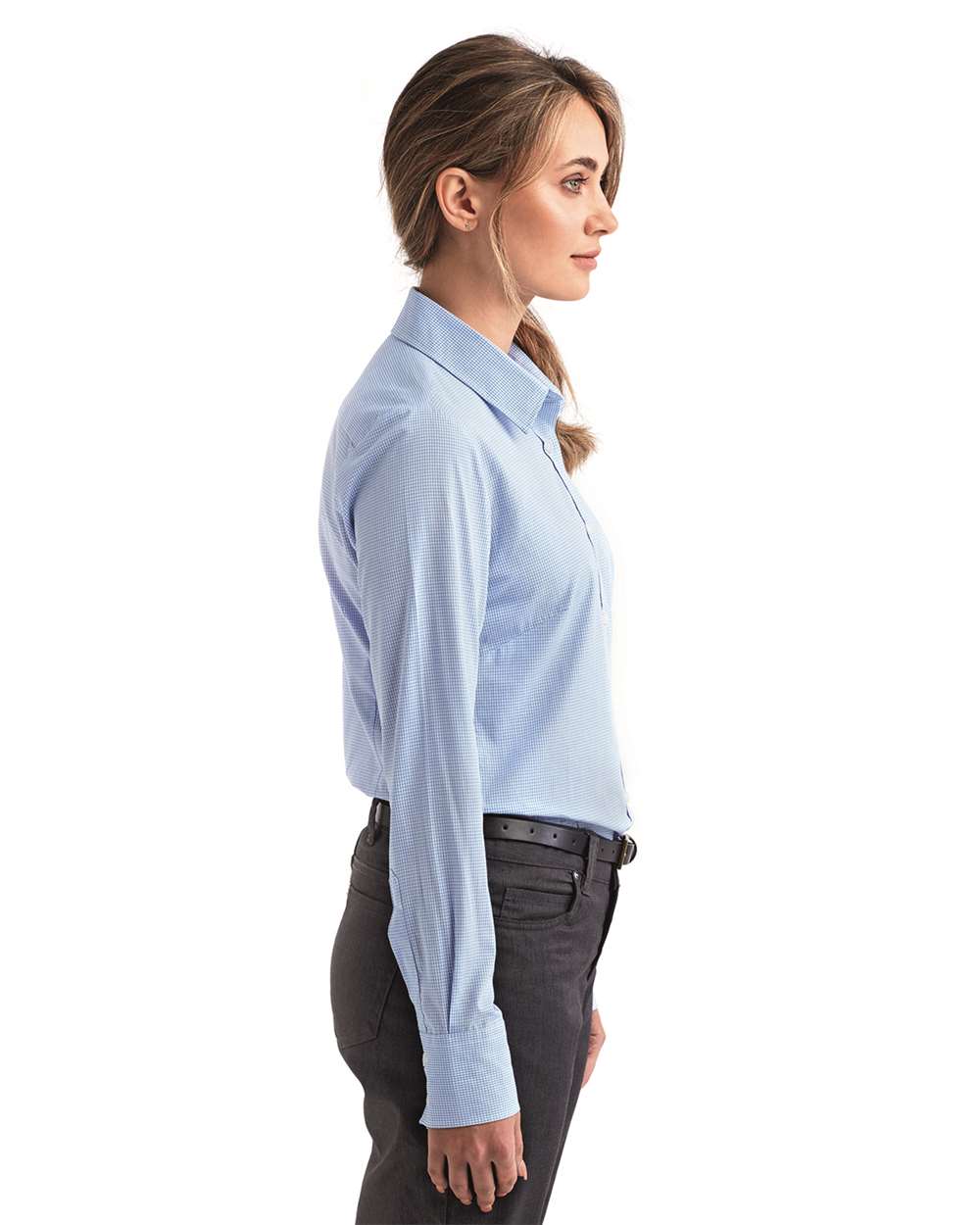 Women's Microcheck Gingham Cotton Shirt