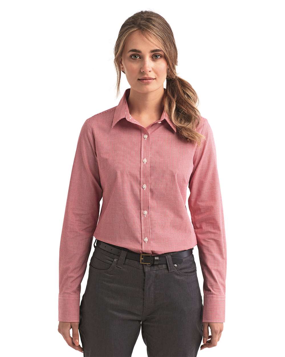 Women's Microcheck Gingham Cotton Shirt