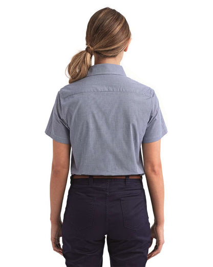 Women's Microcheck Gingham Short Sleeve Cotton Dress Shirt