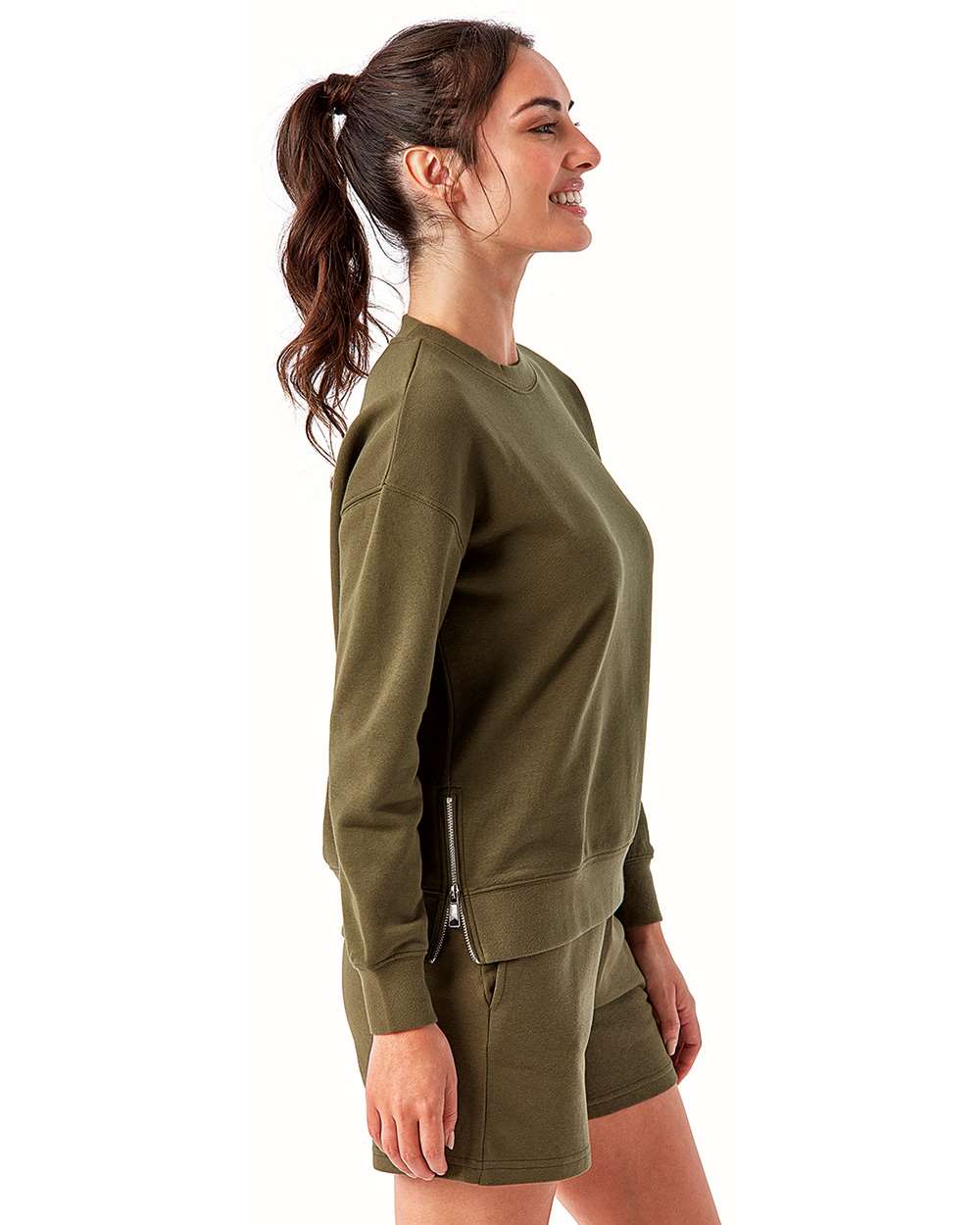 Women's Billie Side-Zip Crewneck Sweatshirt