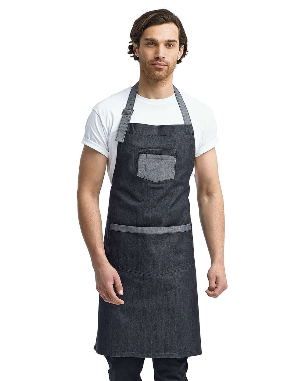 Domain Contrast Denim Bib Apron