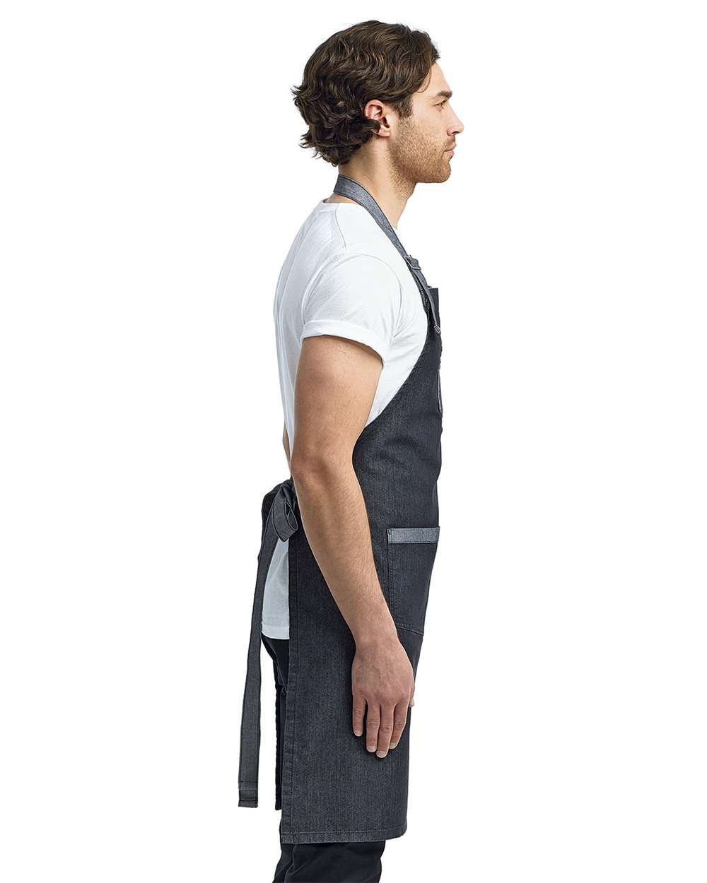 Domain Contrast Denim Bib Apron