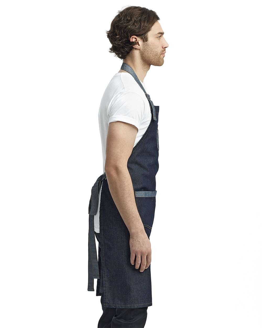 Domain Contrast Denim Bib Apron