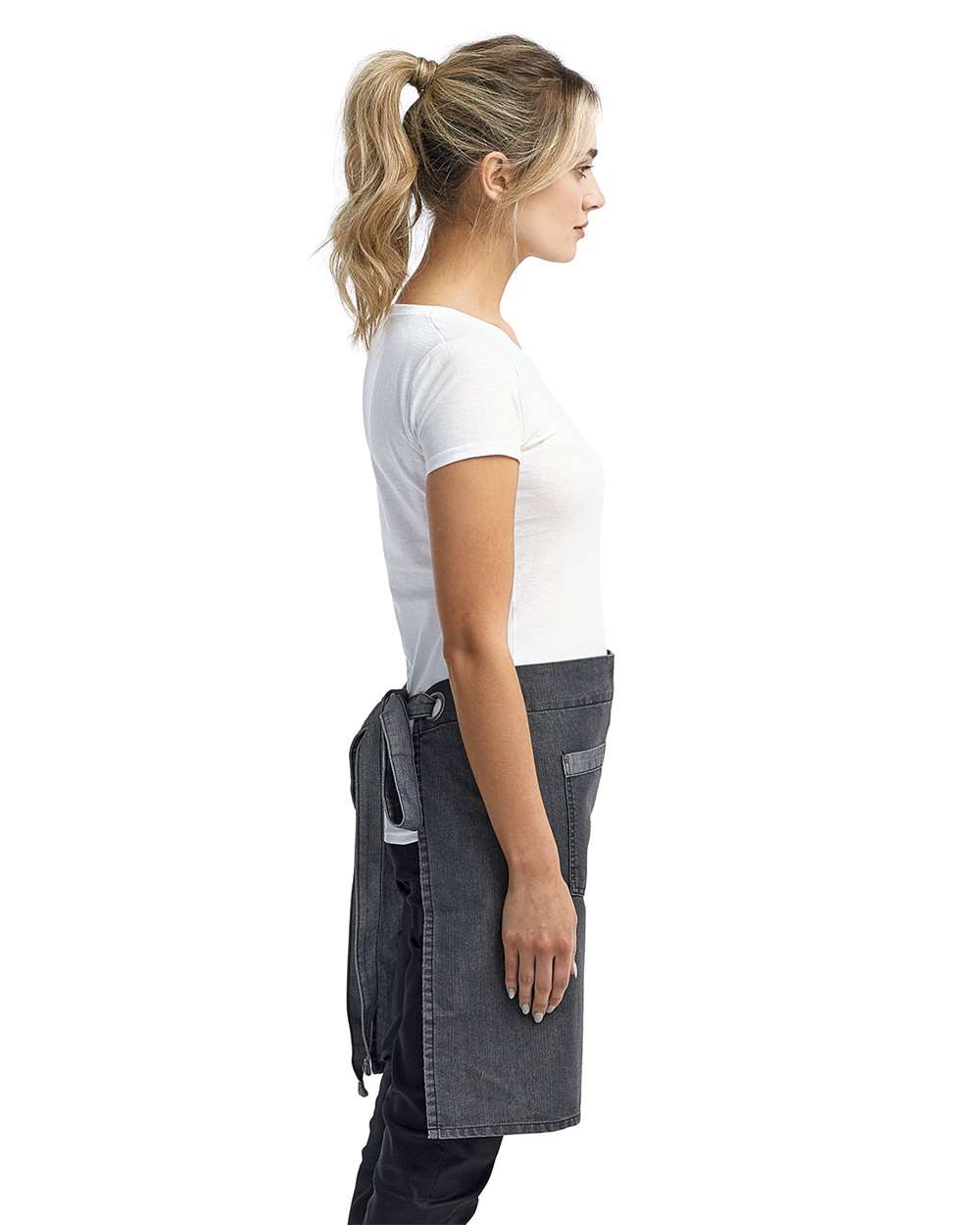 Domain Contrast Denim Waist Apron