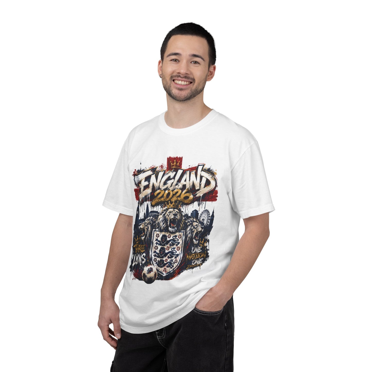 England Football 'Three Lions' Street Graffiti – World Cup 2026 | Premium Graphic Tee