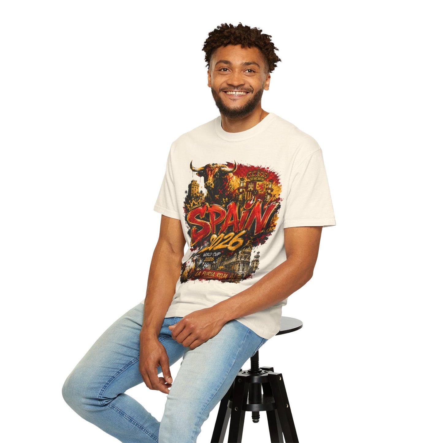 Spain Football World Cup 2026 'Furia Urbana' Graffiti Collage | Premium Graphic Tee