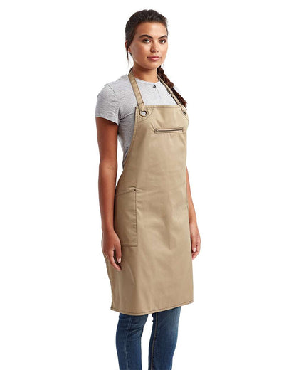 Barley Contrast Stitch Recycled Bib Apron