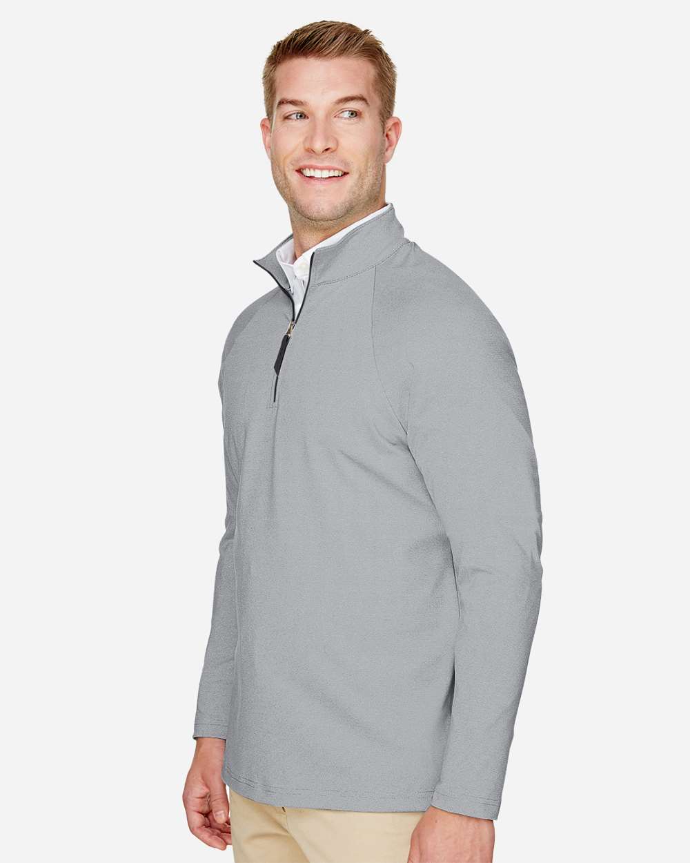 Men's CrownLux PerformanceÂ® Clubhouse Micro-Stripe Quarter-Zip Pullover