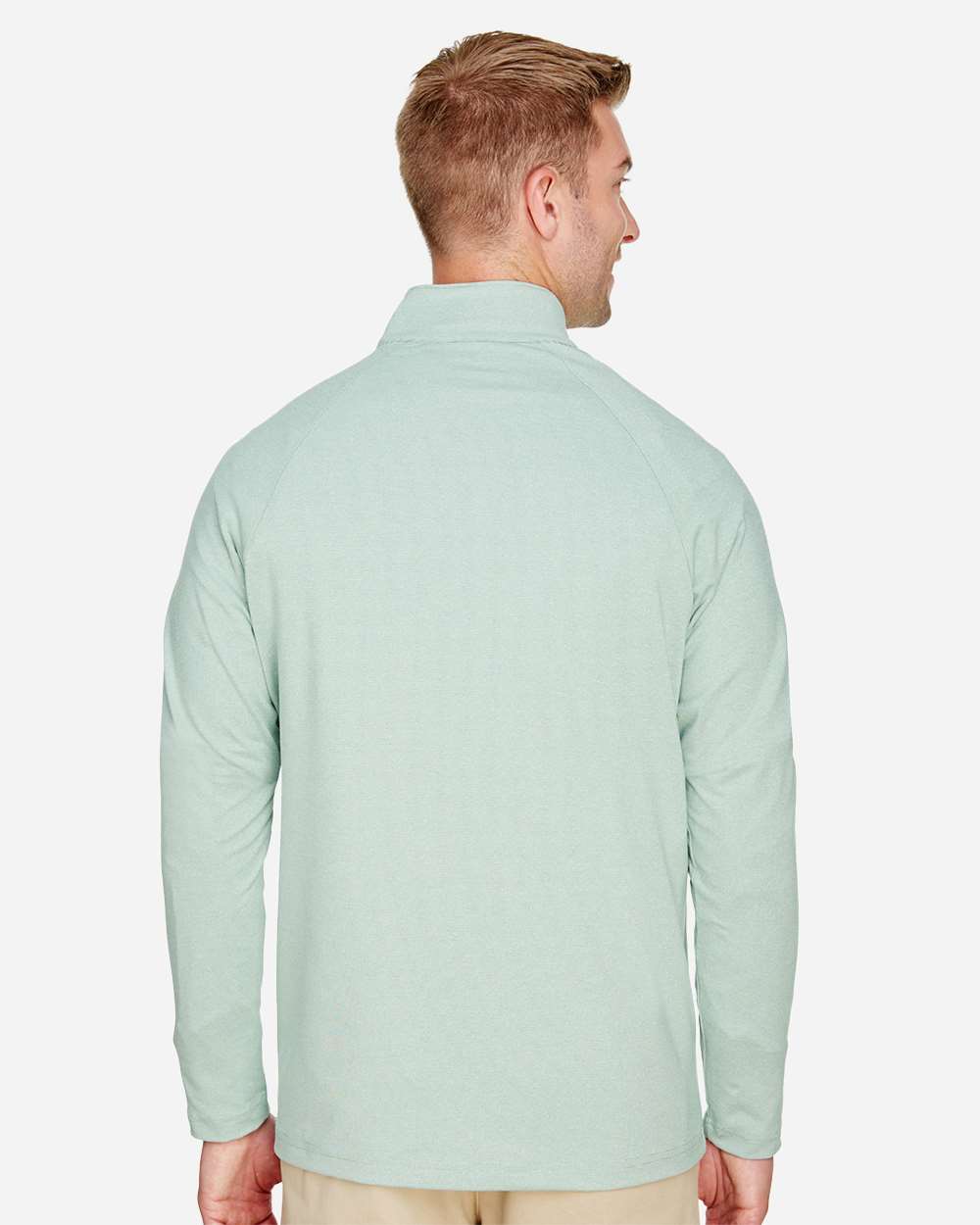 Men's CrownLux PerformanceÂ® Clubhouse Micro-Stripe Quarter-Zip Pullover