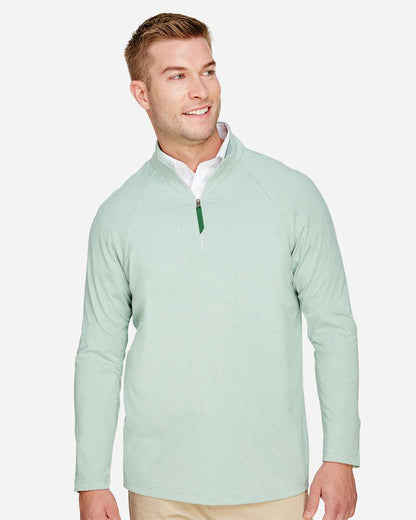Men's CrownLux PerformanceÂ® Clubhouse Micro-Stripe Quarter-Zip Pullover