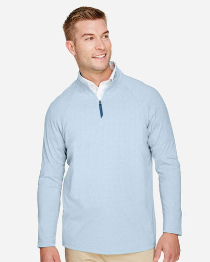 Men's CrownLux PerformanceÂ® Clubhouse Micro-Stripe Quarter-Zip Pullover