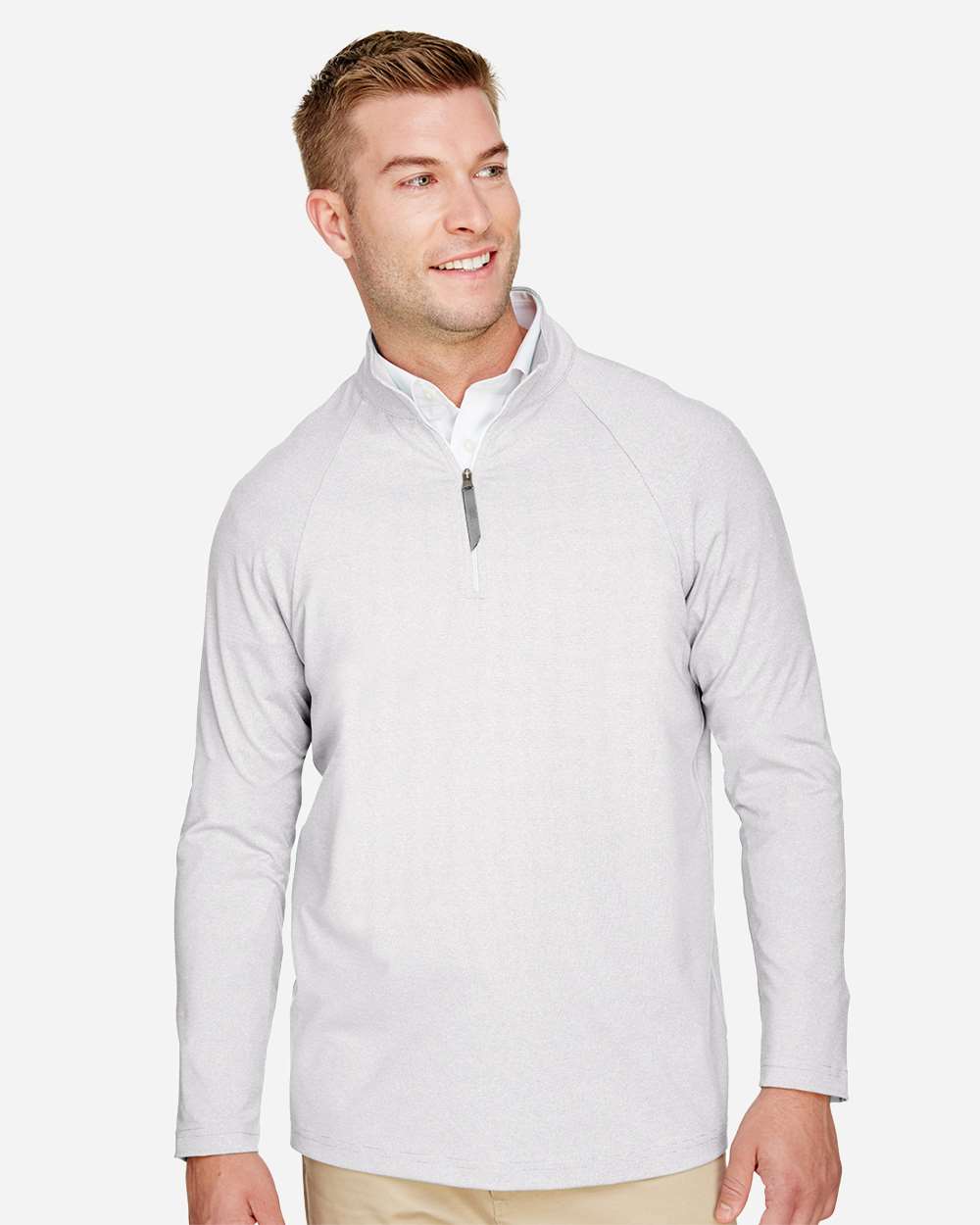 Men's CrownLux PerformanceÂ® Clubhouse Micro-Stripe Quarter-Zip Pullover