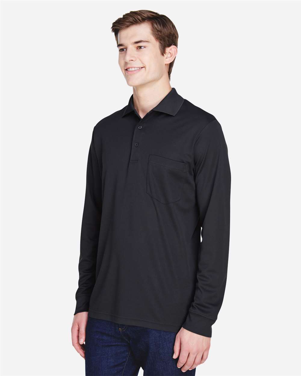 Men's Pinnacle Performance Long Sleeve PiquÃ© Polo with Pocket