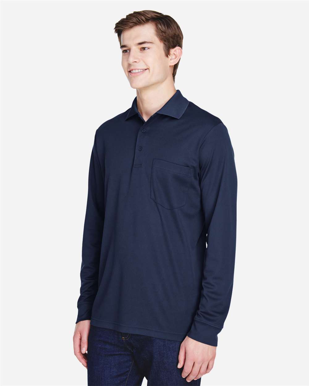 Men's Pinnacle Performance Long Sleeve PiquÃ© Polo with Pocket