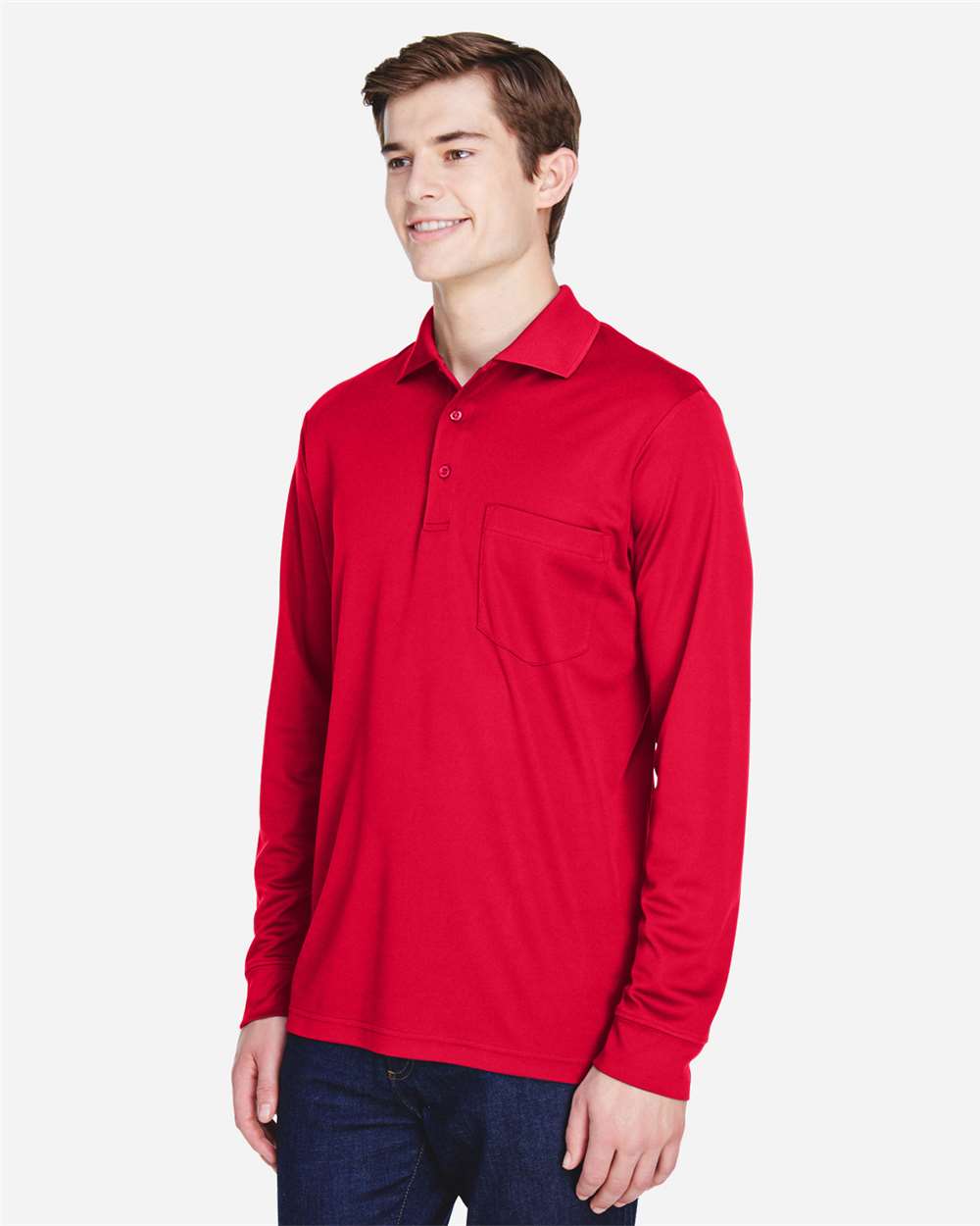 Men's Pinnacle Performance Long Sleeve PiquÃ© Polo with Pocket