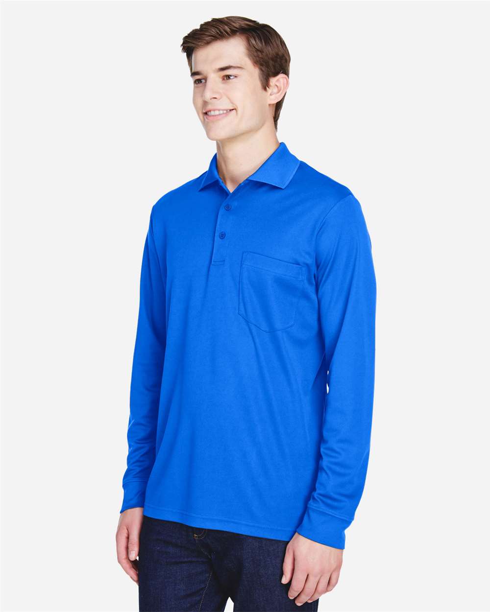 Men's Pinnacle Performance Long Sleeve PiquÃ© Polo with Pocket