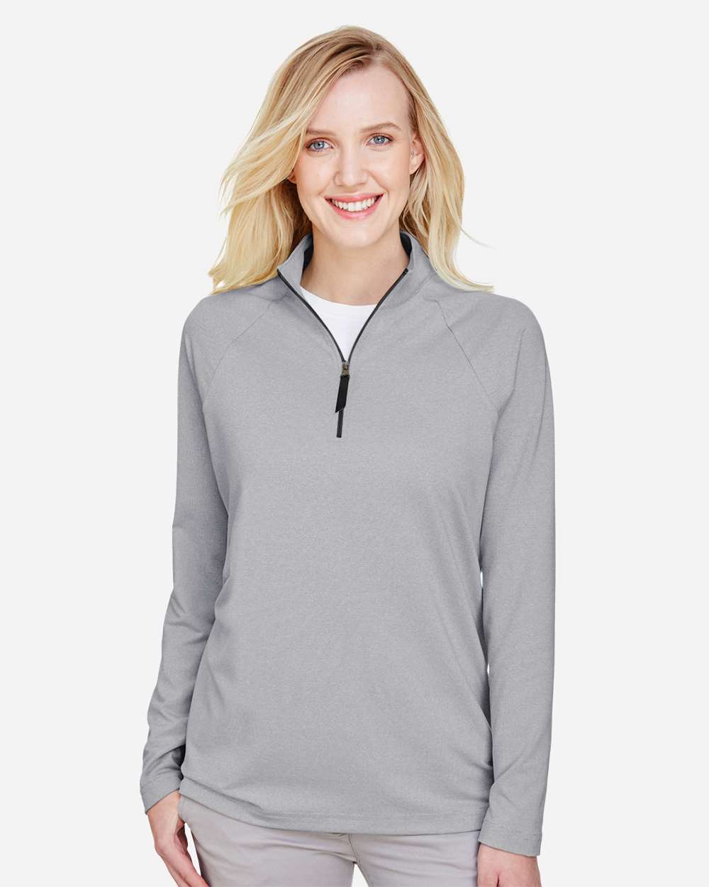 Women's CrownLux PerformanceÂ®Â Clubhouse Micro-Stripe Quarter-Zip Pullover