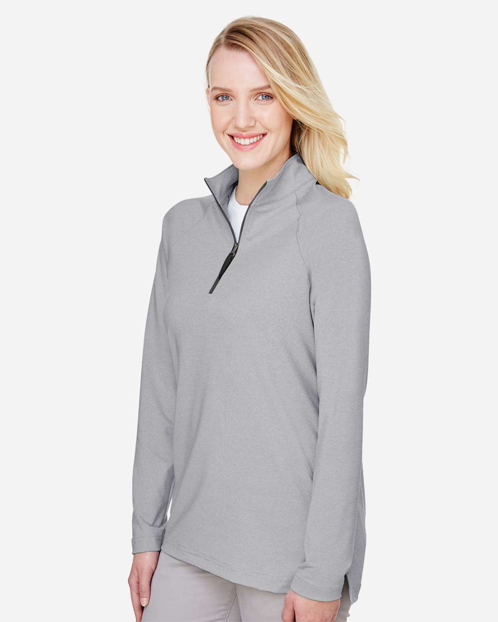 Women's CrownLux PerformanceÂ®Â Clubhouse Micro-Stripe Quarter-Zip Pullover
