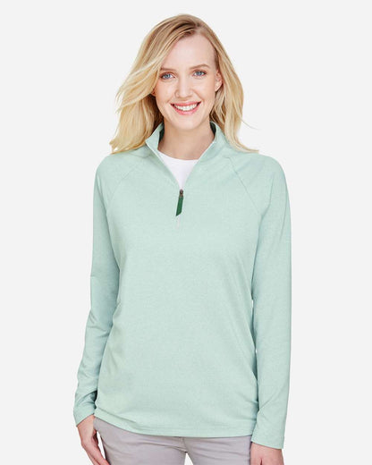 Women's CrownLux PerformanceÂ®Â Clubhouse Micro-Stripe Quarter-Zip Pullover