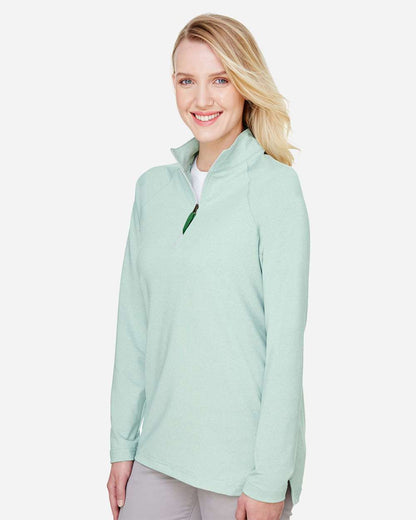 Women's CrownLux PerformanceÂ®Â Clubhouse Micro-Stripe Quarter-Zip Pullover
