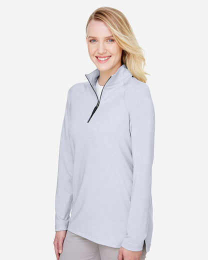 Women's CrownLux PerformanceÂ®Â Clubhouse Micro-Stripe Quarter-Zip Pullover