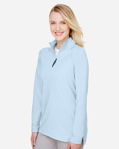 Women's CrownLux PerformanceÂ®Â Clubhouse Micro-Stripe Quarter-Zip Pullover