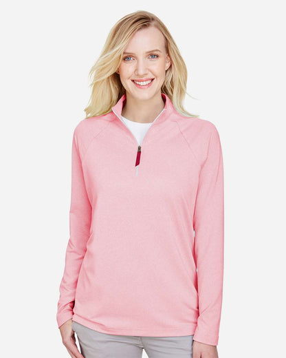 Women's CrownLux PerformanceÂ®Â Clubhouse Micro-Stripe Quarter-Zip Pullover