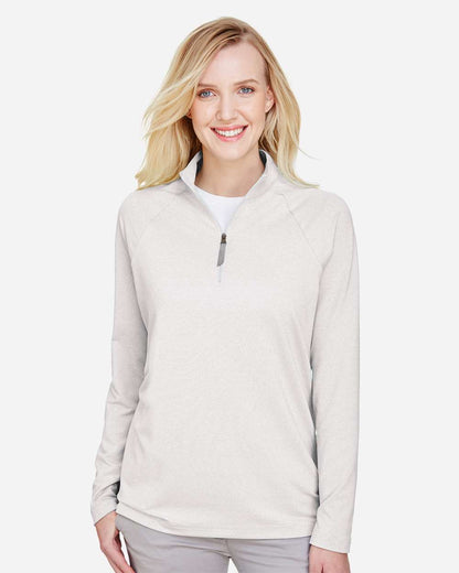 Women's CrownLux PerformanceÂ®Â Clubhouse Micro-Stripe Quarter-Zip Pullover