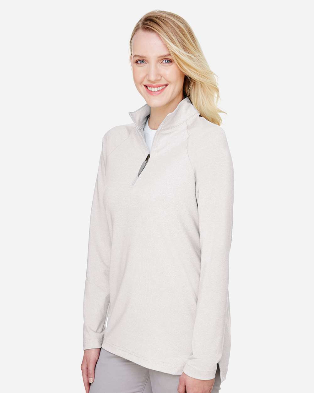 Women's CrownLux PerformanceÂ®Â Clubhouse Micro-Stripe Quarter-Zip Pullover