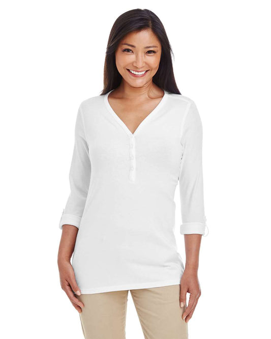 Women's Perfect FitÂ™ Y-Placket Convertible Sleeve Knit Top