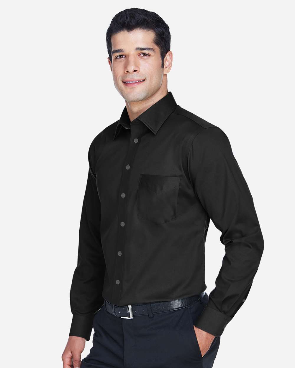 Men's Crown CollectionÂ® Solid Stretch Twill Woven Dress Shirt