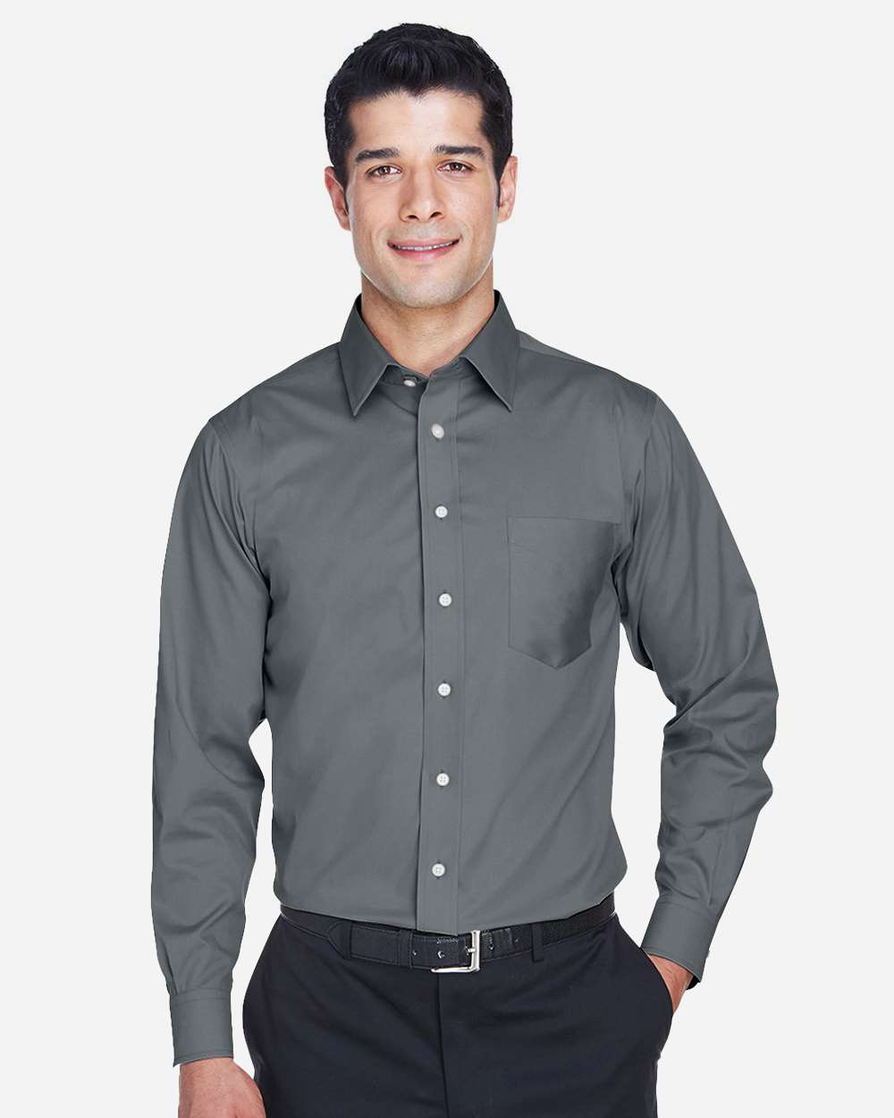 Men's Crown CollectionÂ® Solid Stretch Twill Woven Dress Shirt