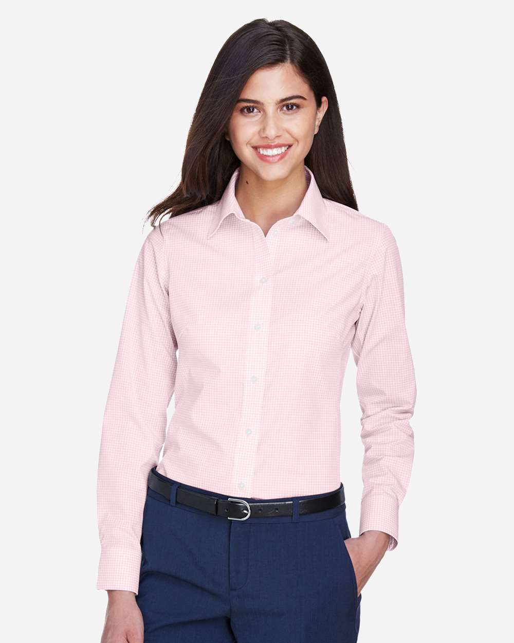 Women's Crown CollectionÂ® Gingham Check Woven Dress Shirt
