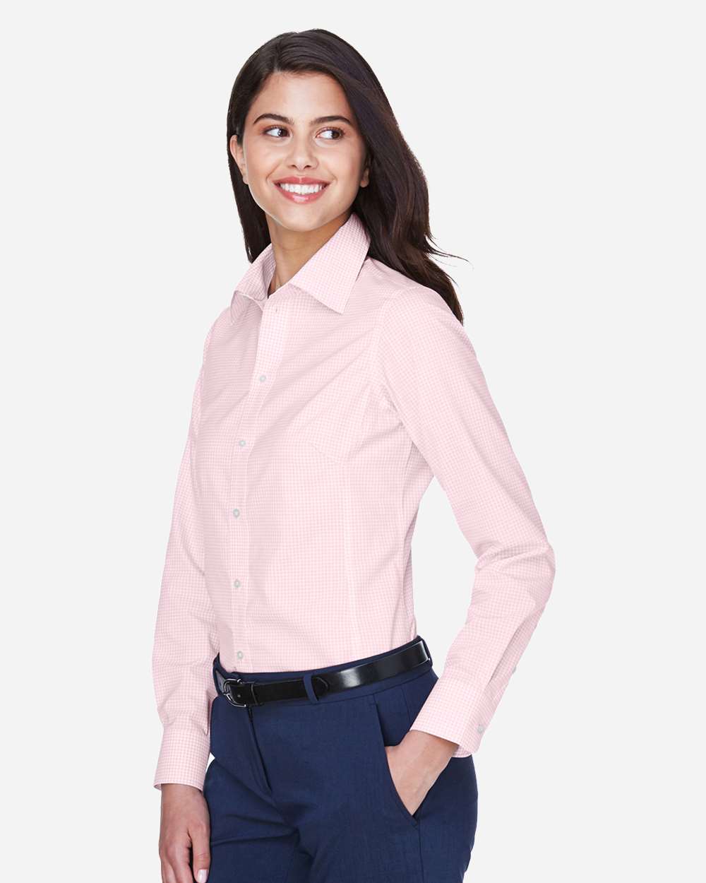 Women's Crown CollectionÂ® Gingham Check Woven Dress Shirt