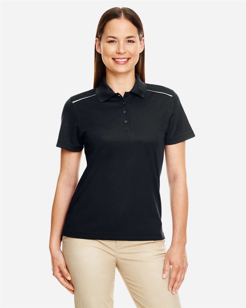 Women's Radiant Performance PiquÃ© Polo with Reflective Piping