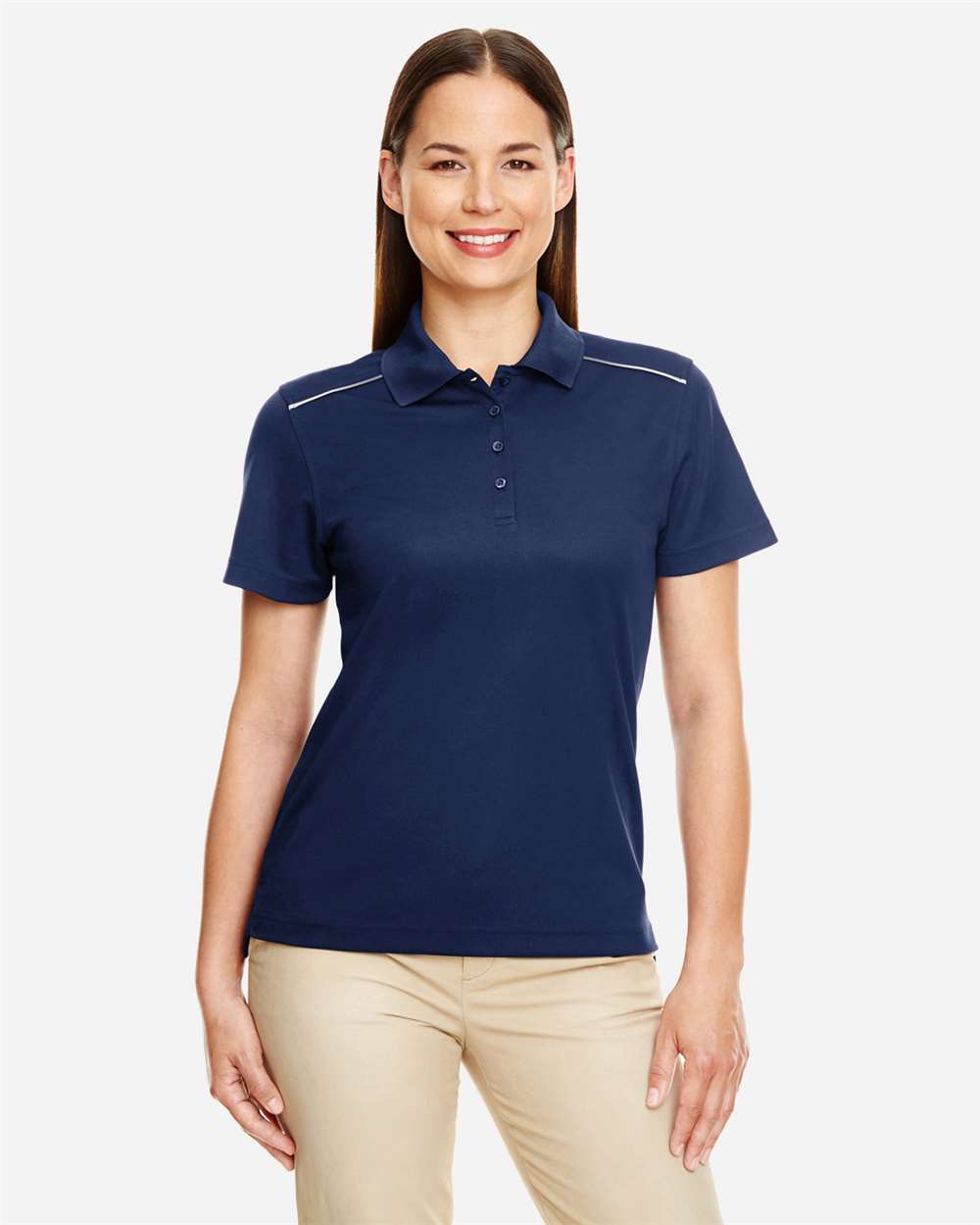Women's Radiant Performance PiquÃ© Polo with Reflective Piping