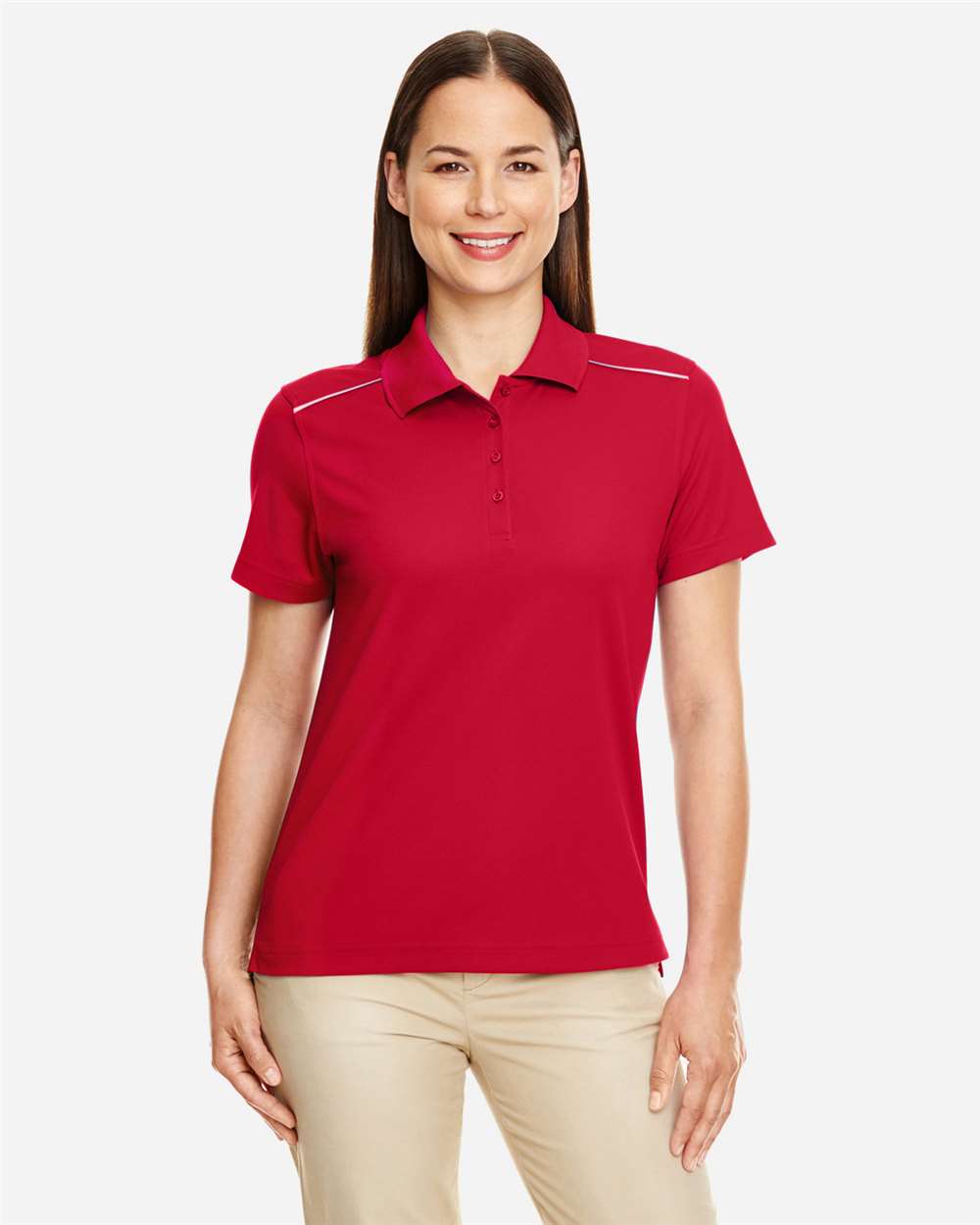 Women's Radiant Performance PiquÃ© Polo with Reflective Piping