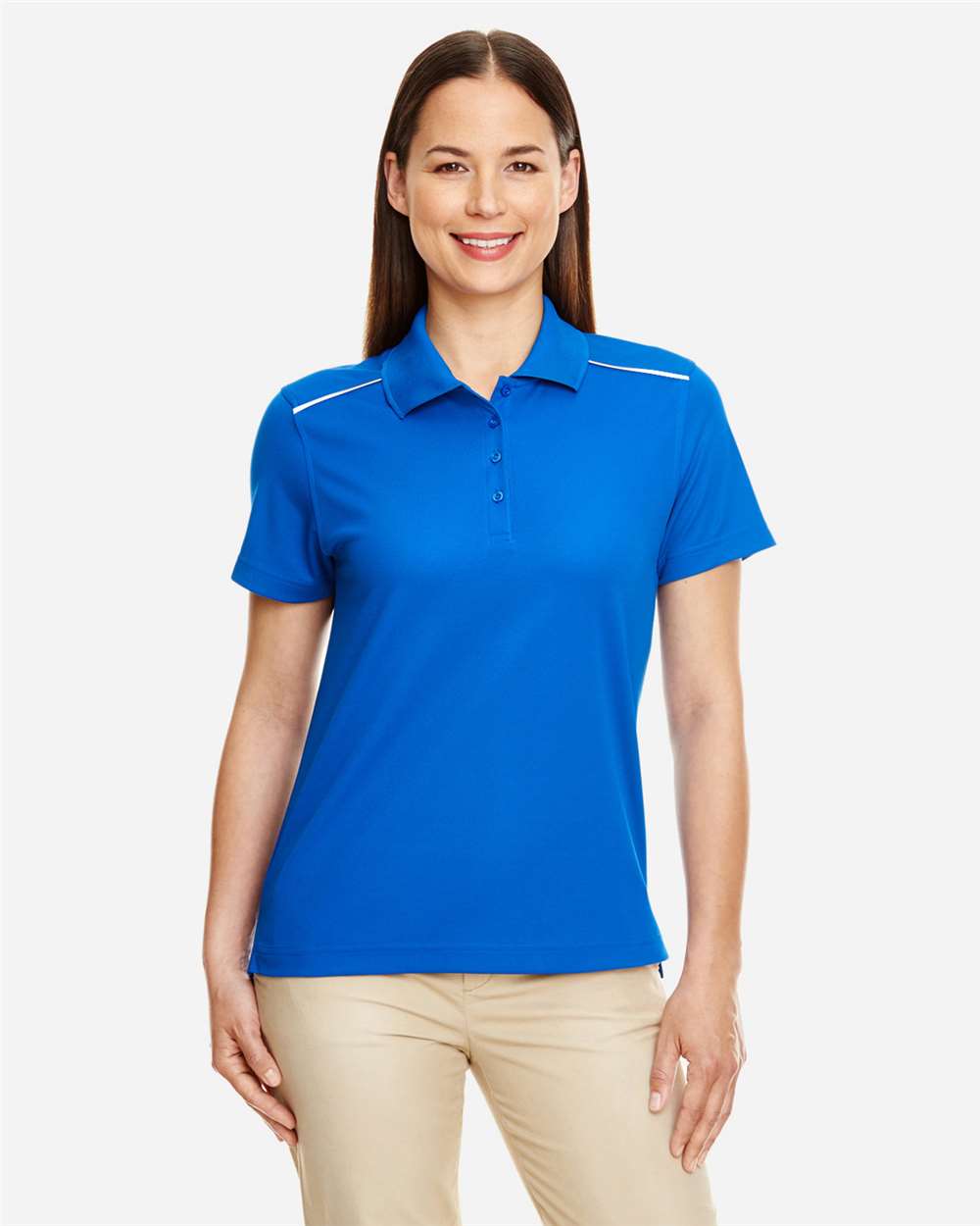 Women's Radiant Performance PiquÃ© Polo with Reflective Piping