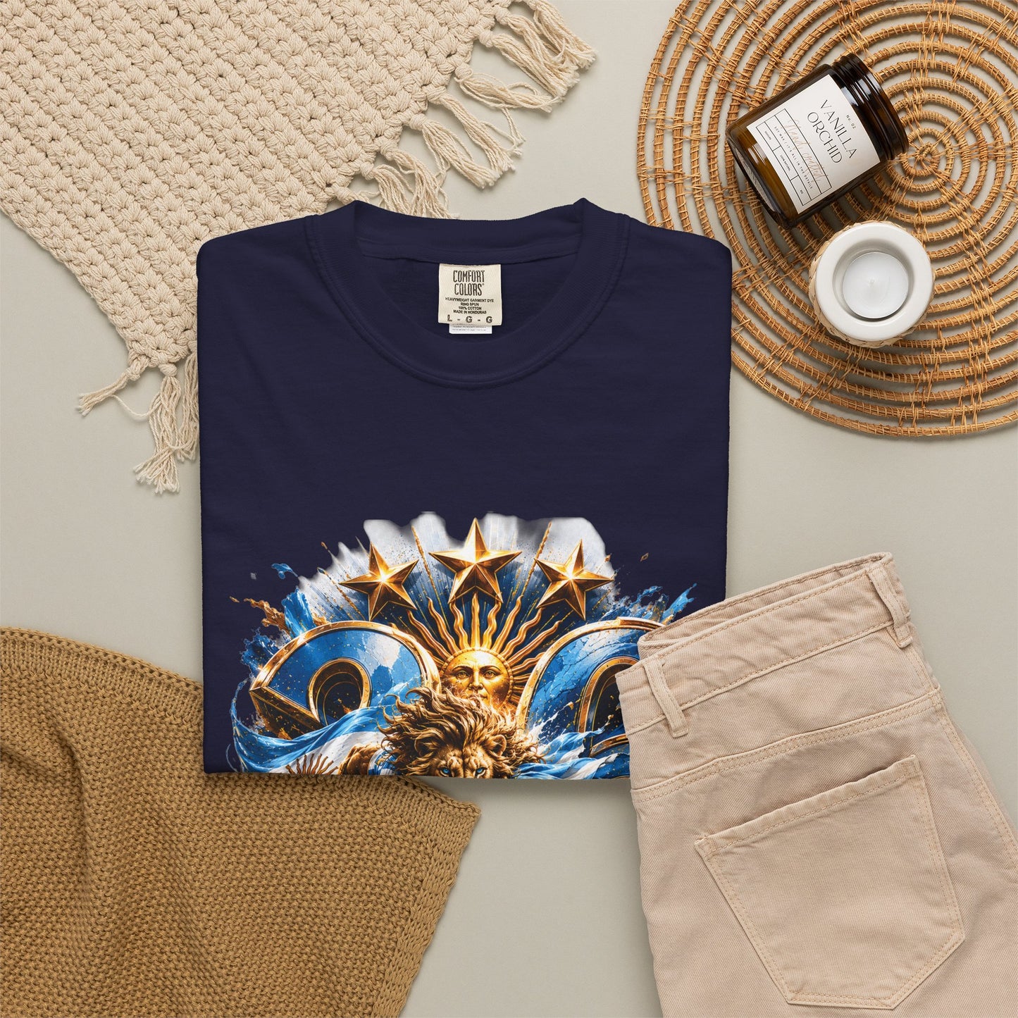 Argentina Football 'Leon de la Patria' World Cup 2026 Monogram – Premium Graphic Tee