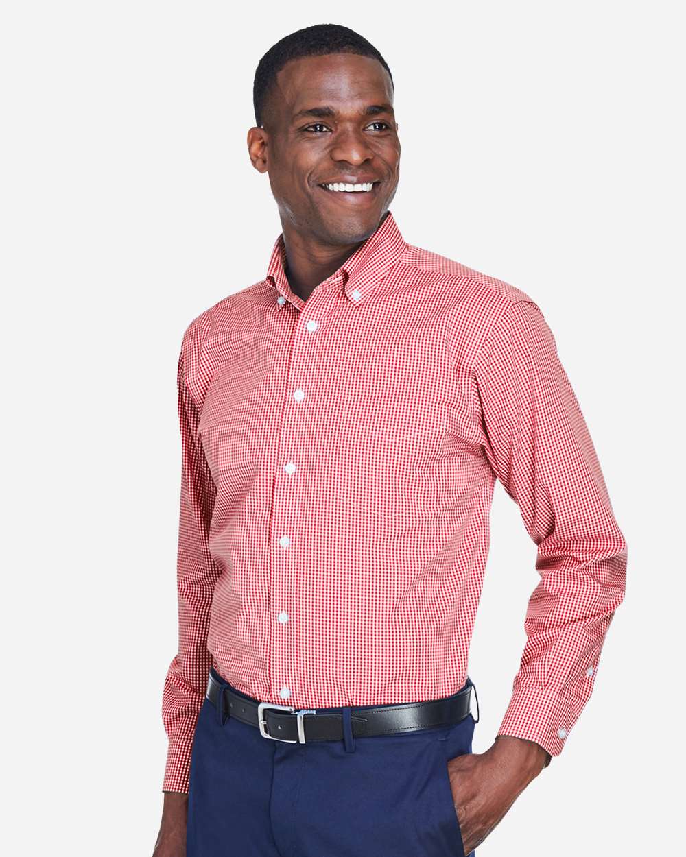 Men's Crown CollectionÂ® Gingham Check Woven Dress Shirt