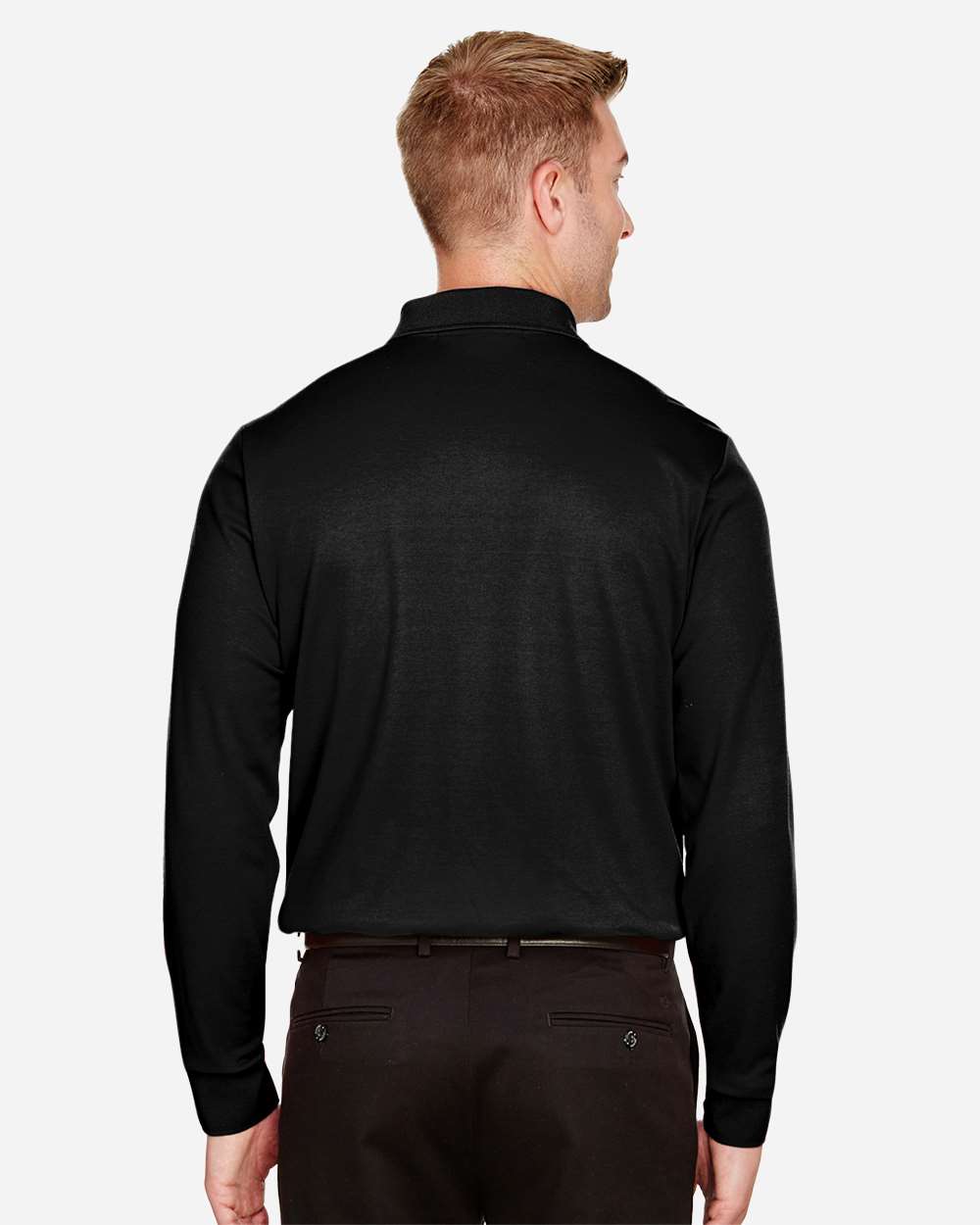 Men's CrownLux PerformanceÂ® Plaited Long Sleeve Polo