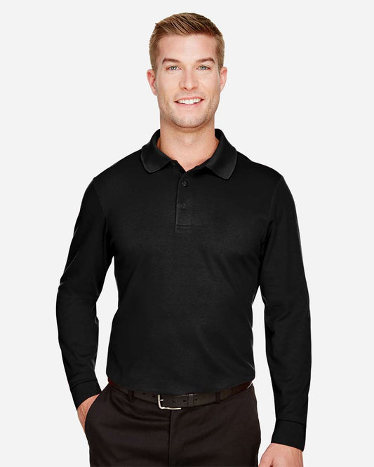 Men's CrownLux PerformanceÂ® Plaited Long Sleeve Polo