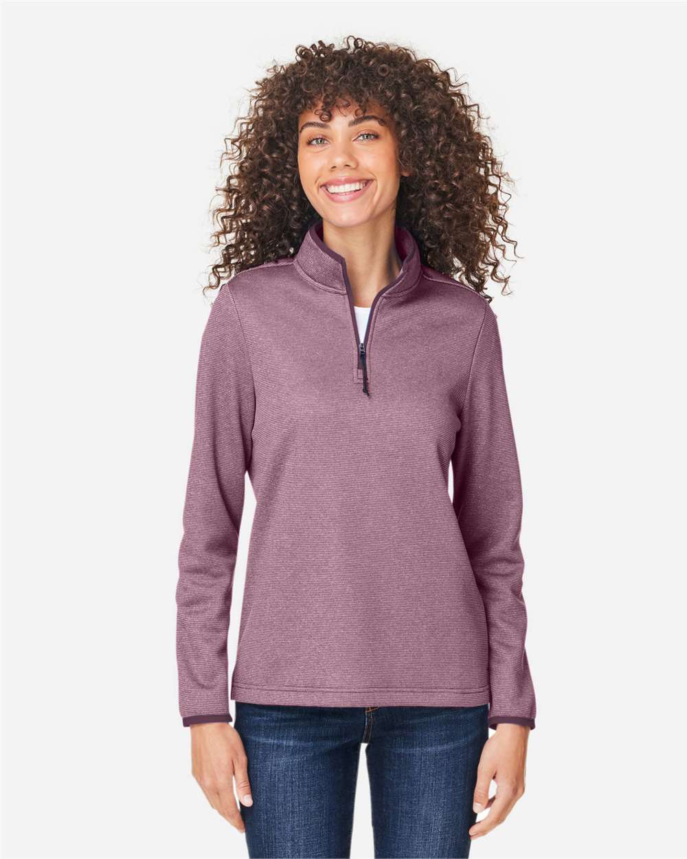 Women's Venture Heathered Stripe Quarter-Zip Pullover