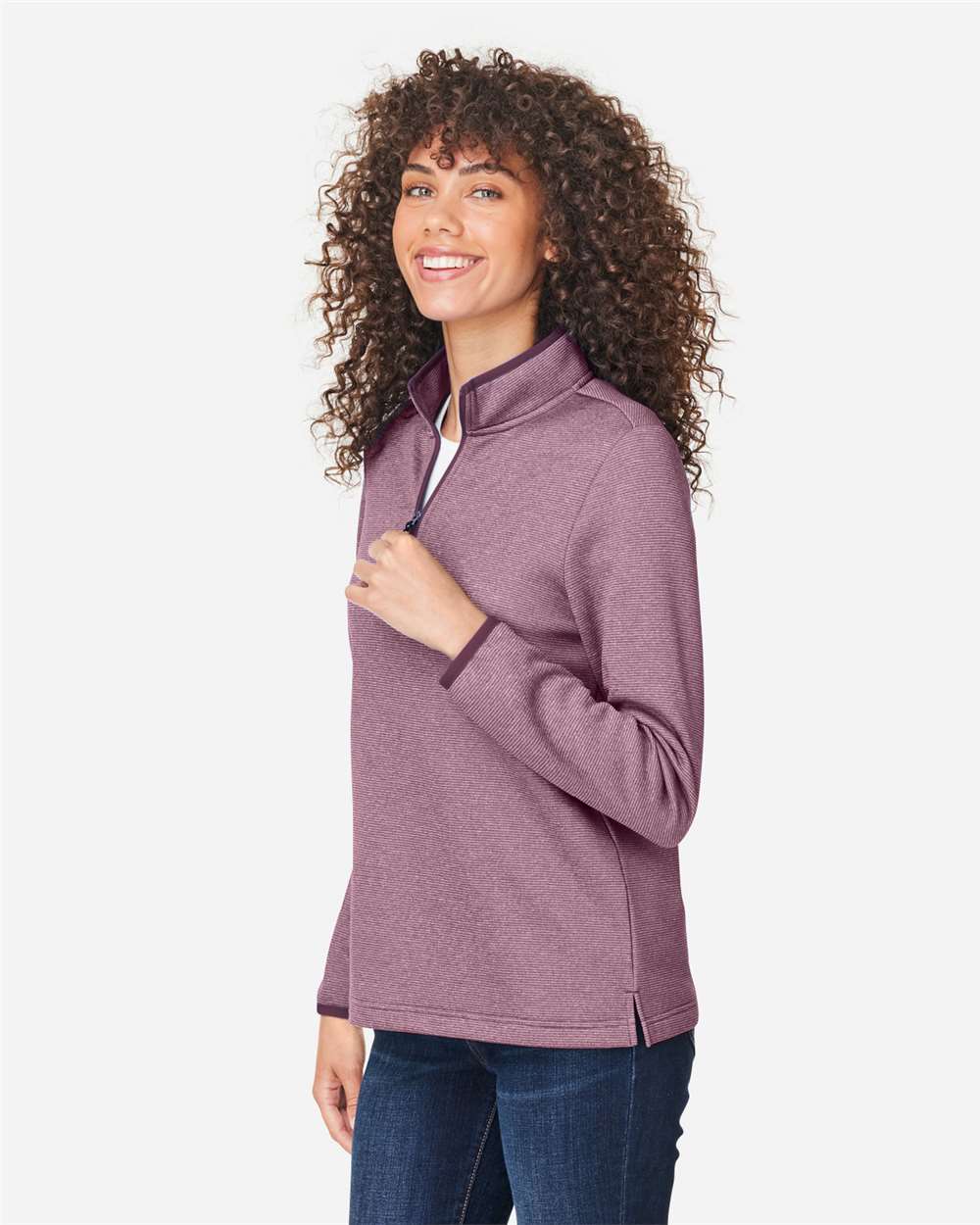 Women's Venture Heathered Stripe Quarter-Zip Pullover