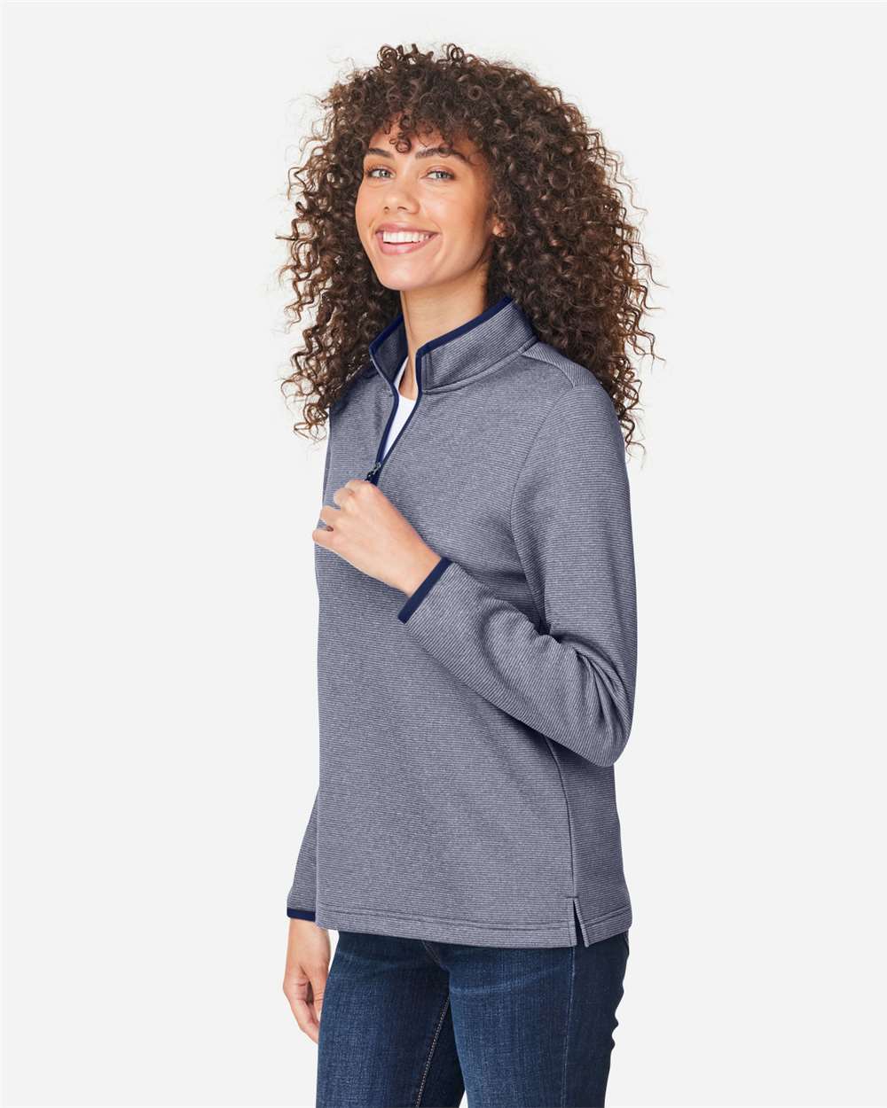 Women's Venture Heathered Stripe Quarter-Zip Pullover