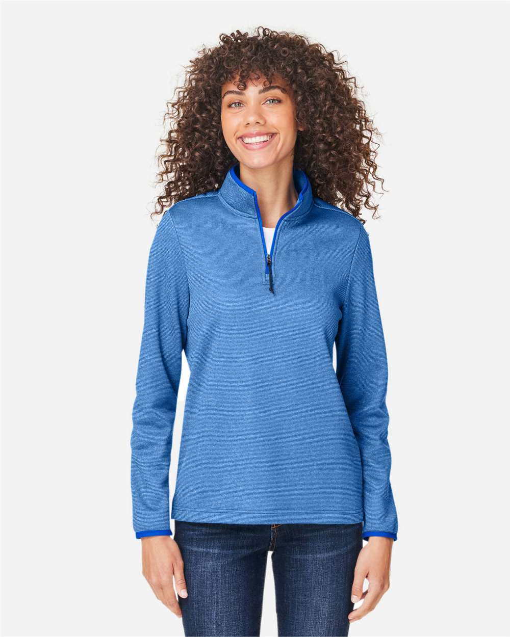 Women's Venture Heathered Stripe Quarter-Zip Pullover