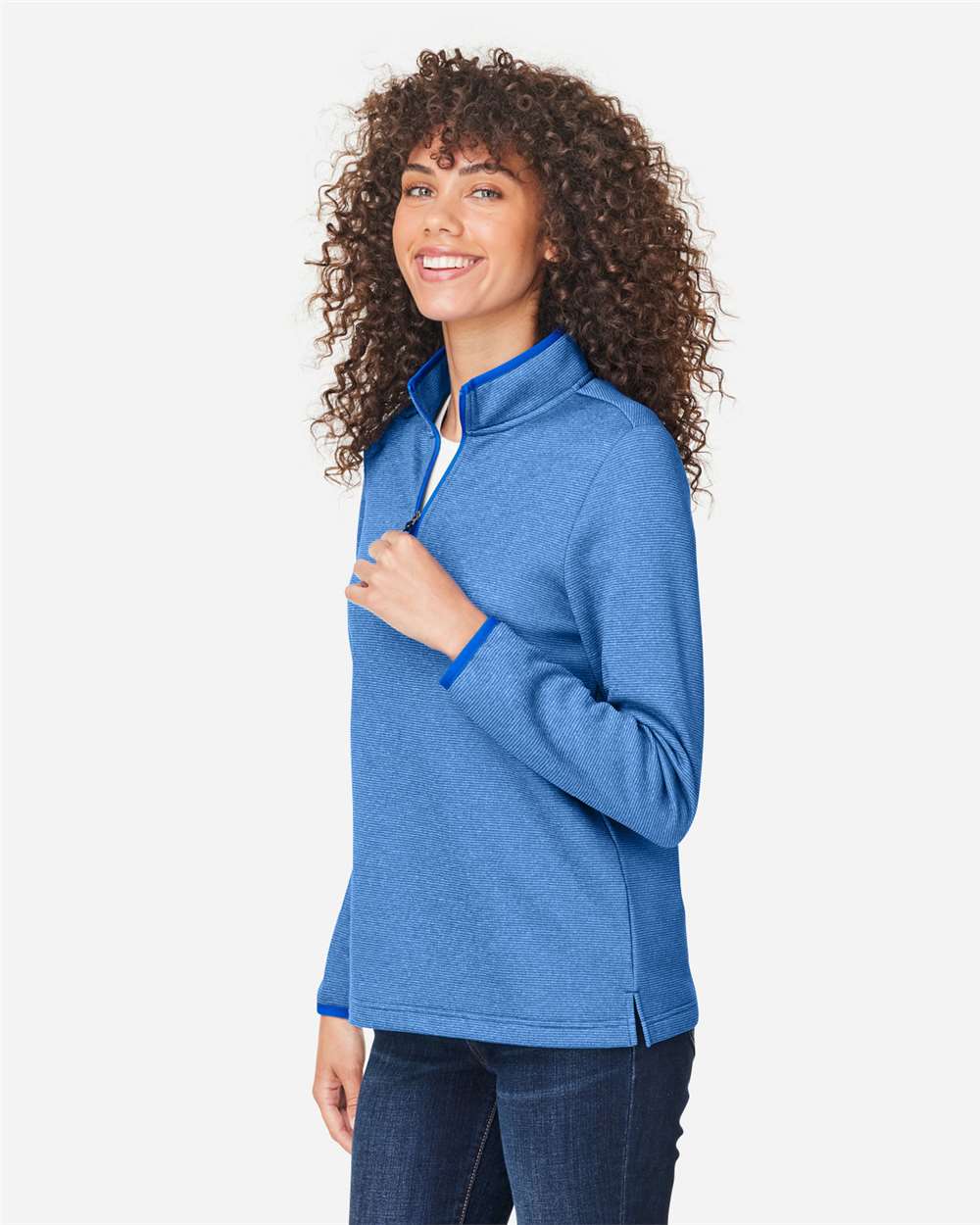 Women's Venture Heathered Stripe Quarter-Zip Pullover