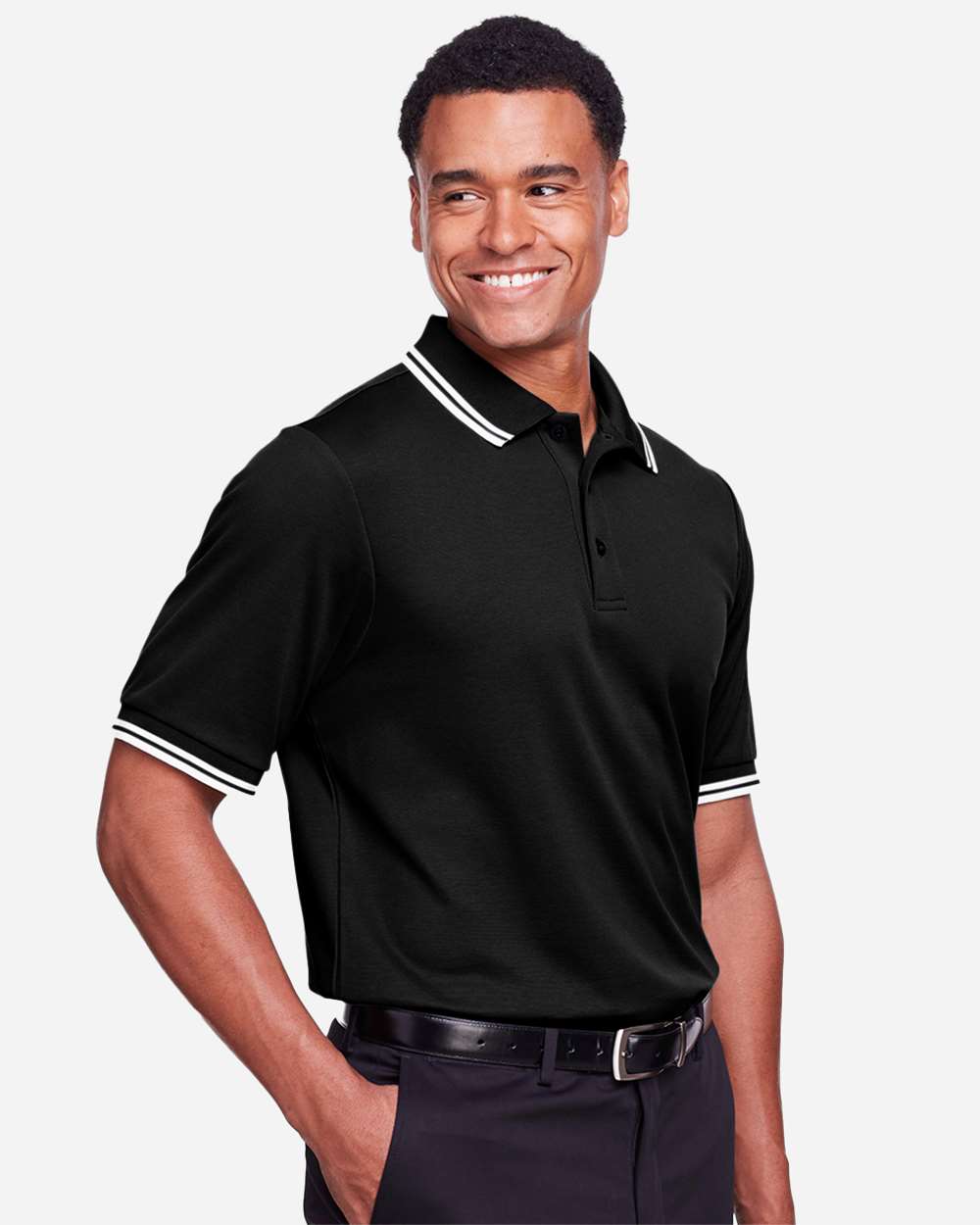 Men's CrownLux PerformanceÂ® Plaited Tipped Polo
