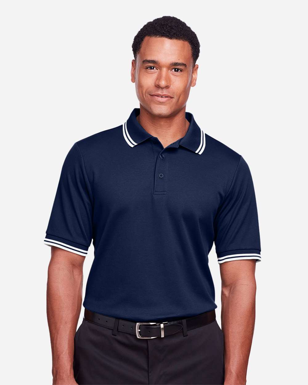 Men's CrownLux PerformanceÂ® Plaited Tipped Polo