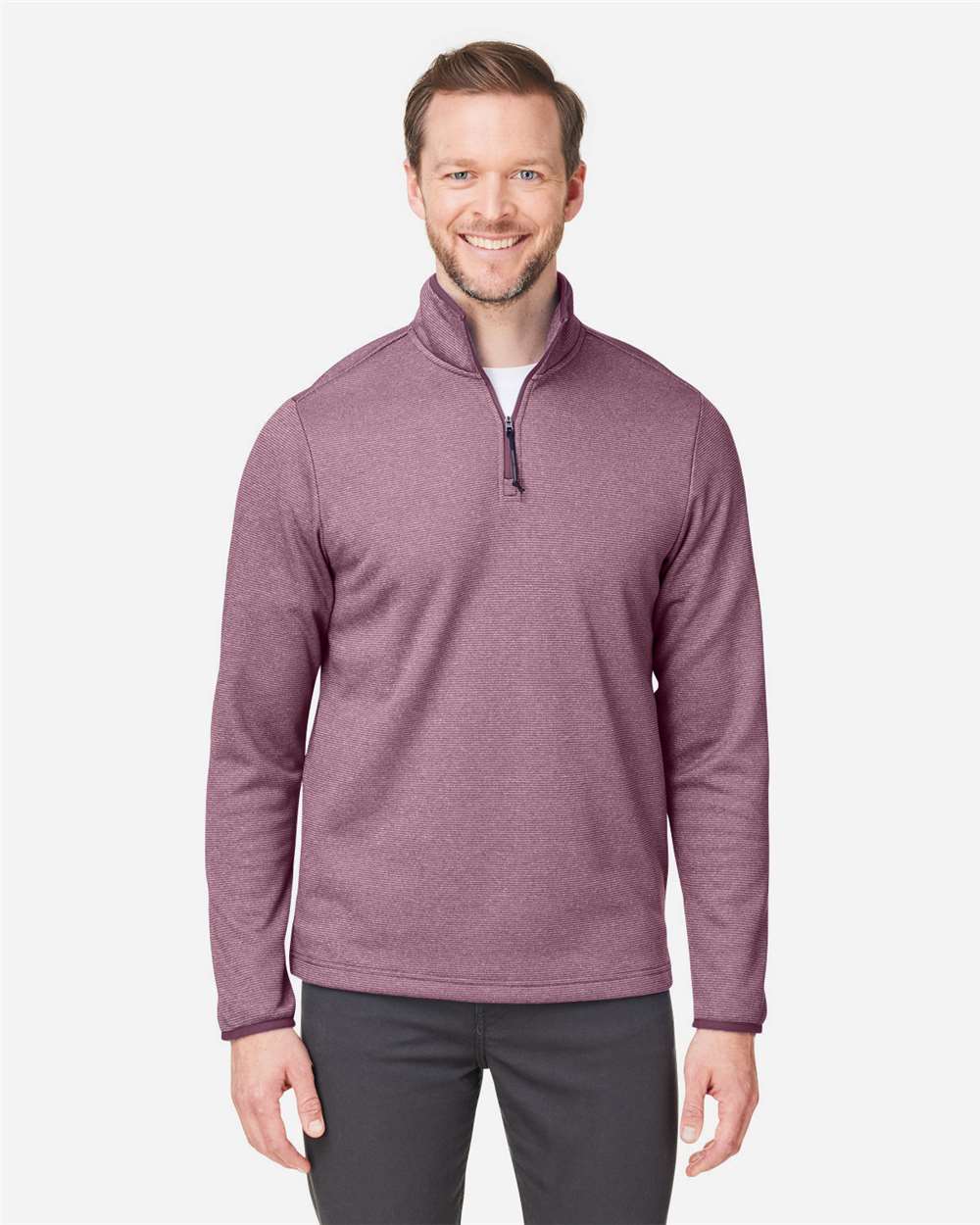 Men's Venture Heathered Stripe Quarter-Zip Pullover